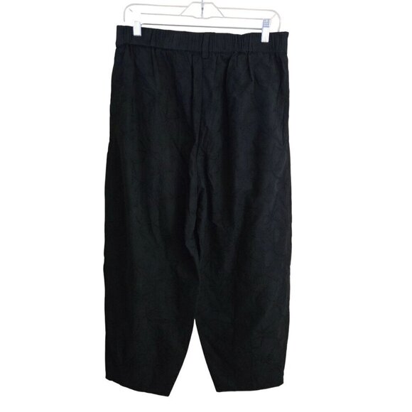 House Of Harlow Navy Embroidered Tone On Tone Cotton Barrel Trousers Size L - Picture 2 of 6